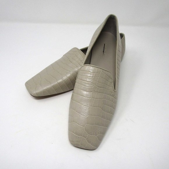 Vince Shoes - Vince Clark Square-Toe Croc-Embossed Leather Loafers 6.5 NWT